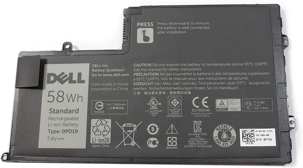 0PD19 Replacement Dell Latitude 15 3550-9761, Latitude 3550 Series 0R77WV R77WV OPD19 Replacement Laptop Battery