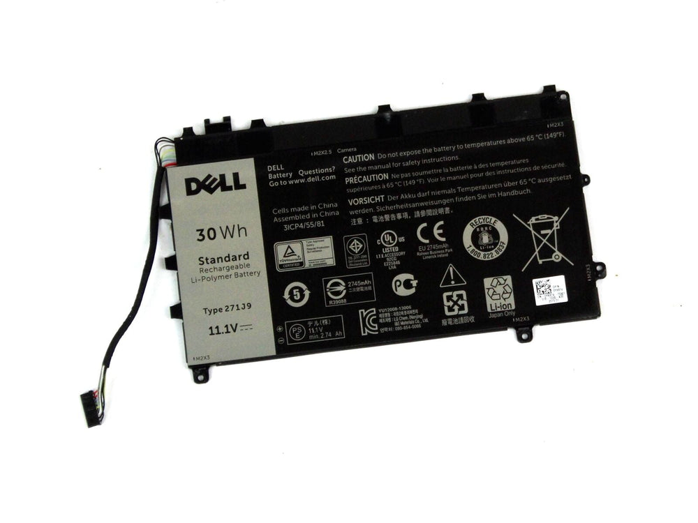 Replacement 271J9 GWV47 0GWV47 YX81V DELL Latitude 13 7000 7350 Tablet 11.1V 30wh Replacement Laptop Battery - JS Bazar