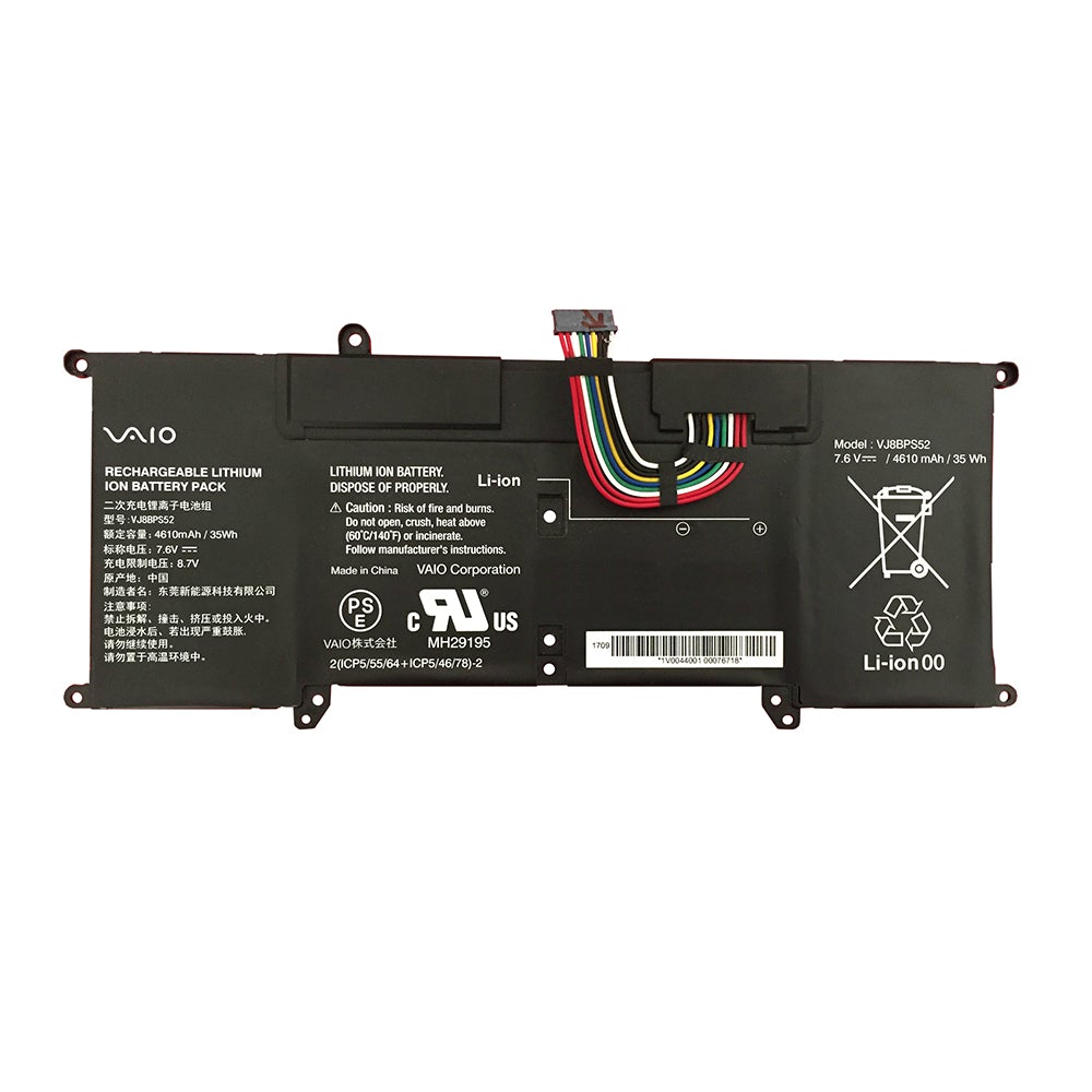 VJ8BPS52 Sony Vaio VJ8BPS52, VJS112C1411T, VJS112C0811P Replacement Laptop Battery