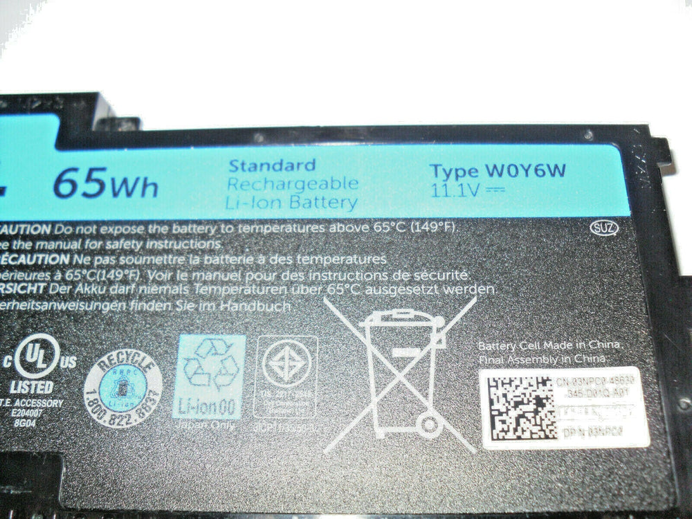 W0Y6W Replacement Dell XPS 15 (L521X Mid 2012), XPS15-3828 Series, XPS 15-L521x Series Replacement Laptop Battery - JS Bazar