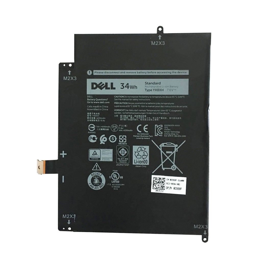 Replacement YX0XH Dell Latitude 12 7000 7285 Series Replacement Laptop Battery - JS Bazar