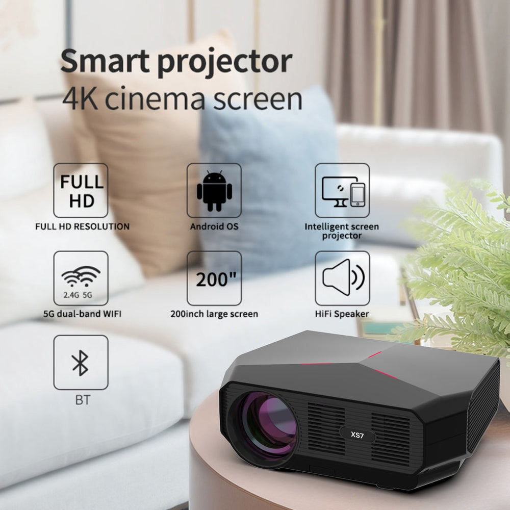 Swanfilm XS7 Portable Full HD 1080p Projector, ANSI 4600 Lumens : XS7-BLACK - JS Bazar