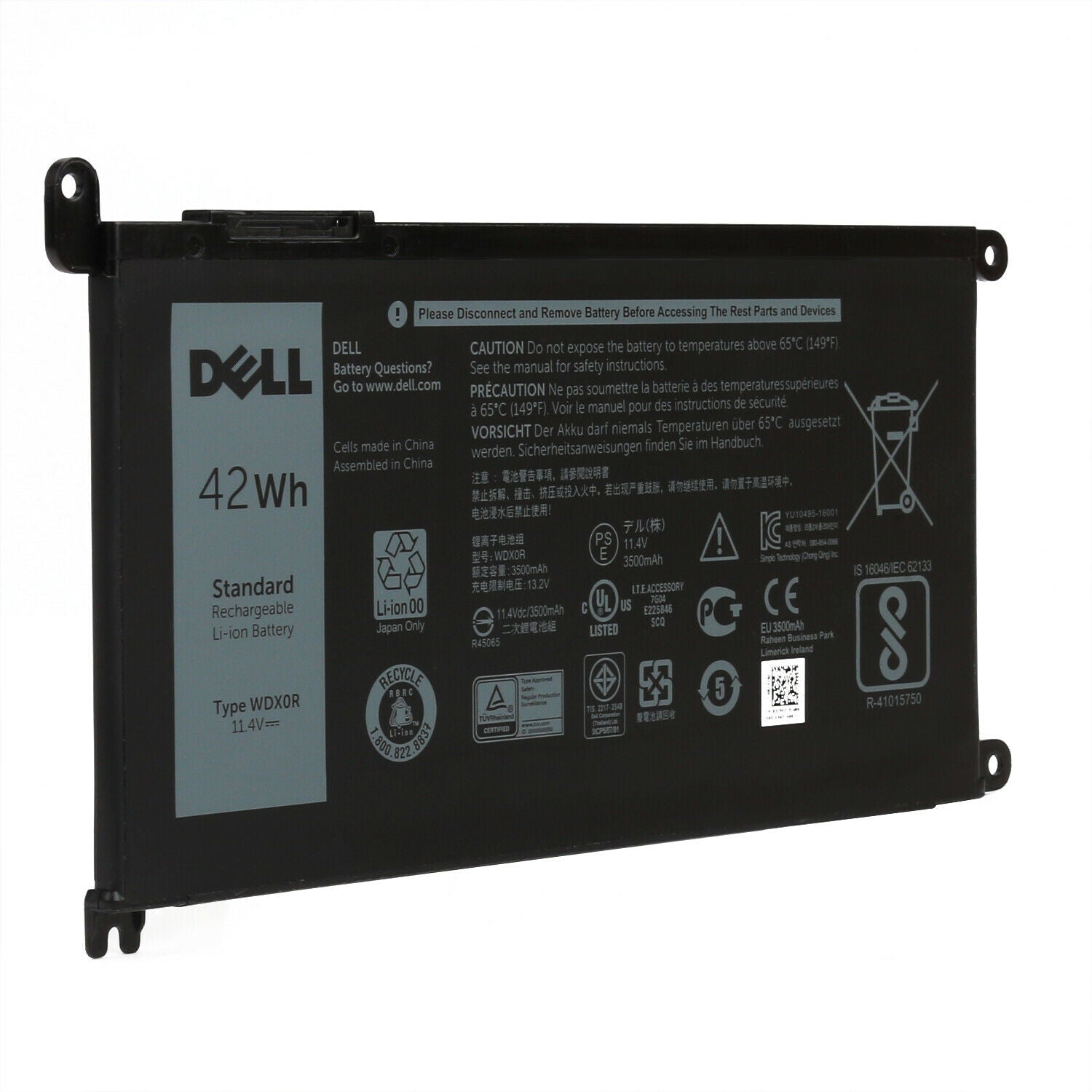 Dell Inspiron 13 WDXOR P75G001 P69G P69G001 P66F001 7579 7569 P58F and Inspiron 17 5765 5767 42Wh 4-cell 11.4V Battery Laptop Batteries JS Bazar