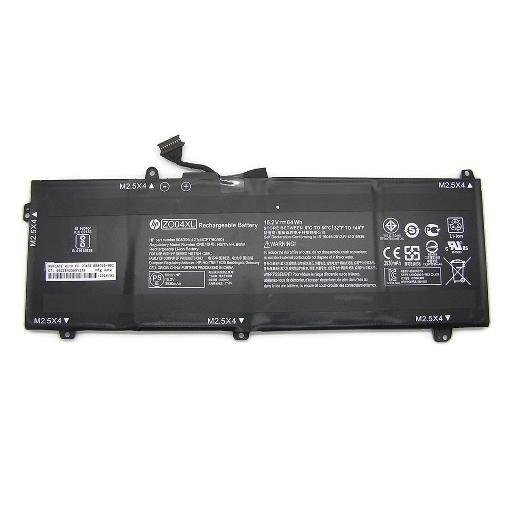 Replacement ZO04XL HP Zbook Studio G3 HSTNN-LB6W 808450-002 Battery - JS Bazar