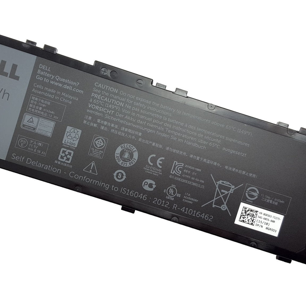 T05W1 Replacement Dell Precision 7510 7710 72WHR Type T05W1 P/N GR5D3 451-BBSB Battery - JS Bazar