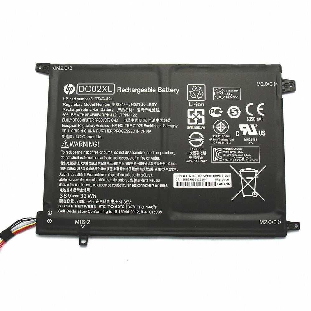 Replacement DO02XL HP Pavilion X2 10-N054SA, 10-N113DX, 810749-2C1 HSTNN-LB6Y TPN-I121 TPN-I122 Laptop Battery - JS Bazar