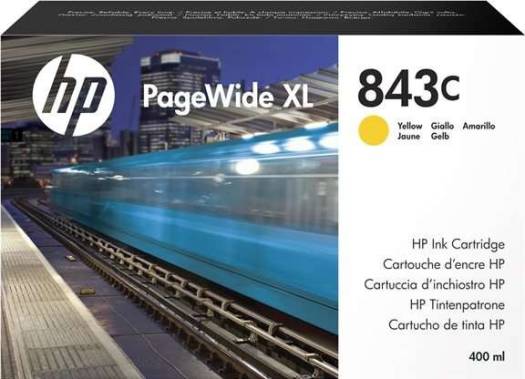 HP 843C Yellow 400-ml PageWide XL Ink Cartridge : C1Q68A Cartridges JS Bazar