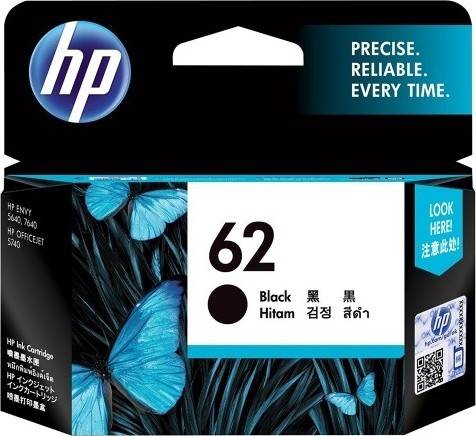 HP 62 Black Original Ink Cartridge - Black : C2P04AA Cartridges JS Bazar