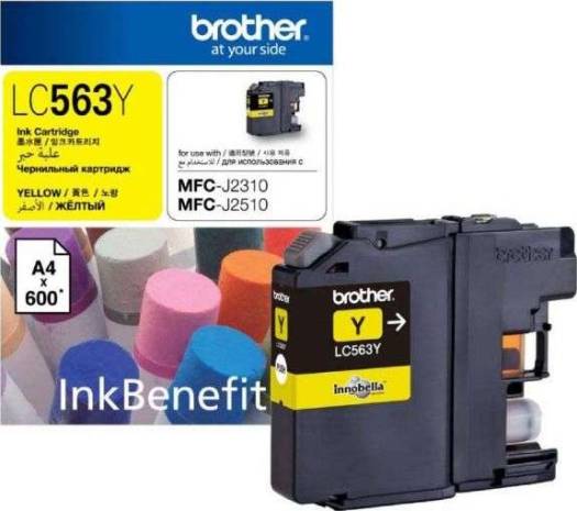 Brother LC563 Yellow Ink Cartridge - LC563Y Cartridges JS Bazar