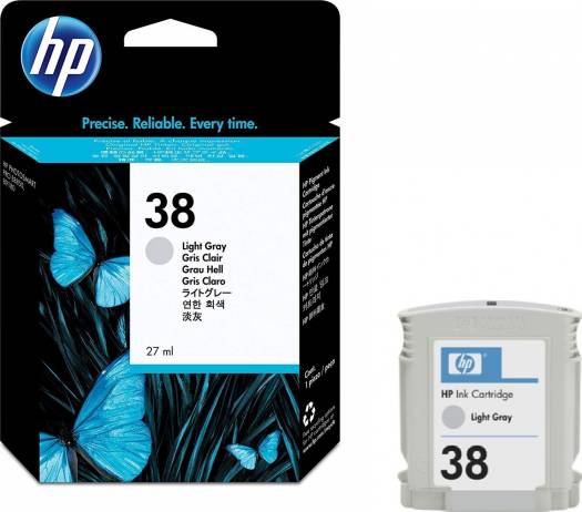 HP 38 Light Gray Pigment Original Ink Cartridge : C9414A Cartridges JS Bazar