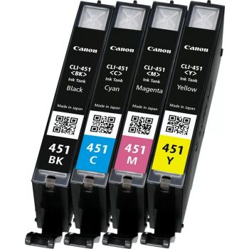 Canon CLI-451 BK/C/M/Y Ink Cartridge Multipack Cartridges JS Bazar