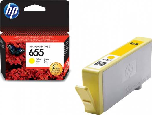 HP 655 Yellow Original Ink Advantage Cartridge : CZ112AE Cartridges JS Bazar