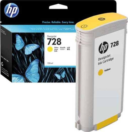 HP 728 130-ml Yellow DesignJet Ink Cartridge : F9J65A Cartridges JS Bazar