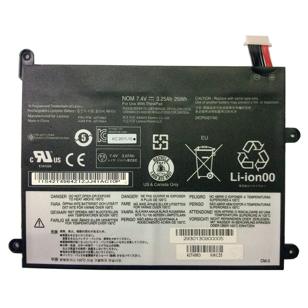 7.4V 25wh Lenovo Tablet1 42T4985 42t4963 42t4964 42T4965 Replacement Laptop Battery - JS Bazar