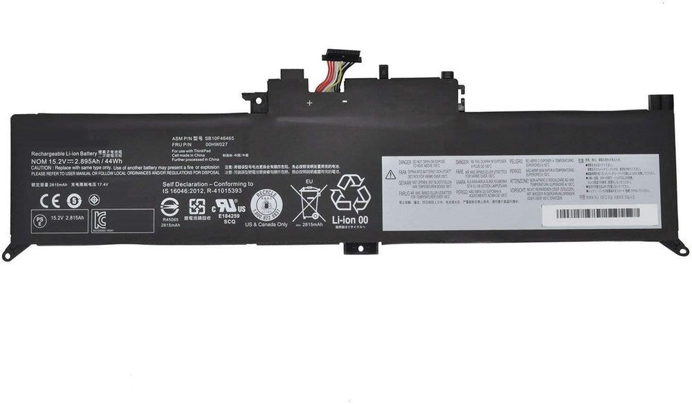 44Wh Lenovo ThinkPad Yoga 260 Series 00HW027 00HW026 SB10F46464 SB10F46465 Laptop Battery - JS Bazar