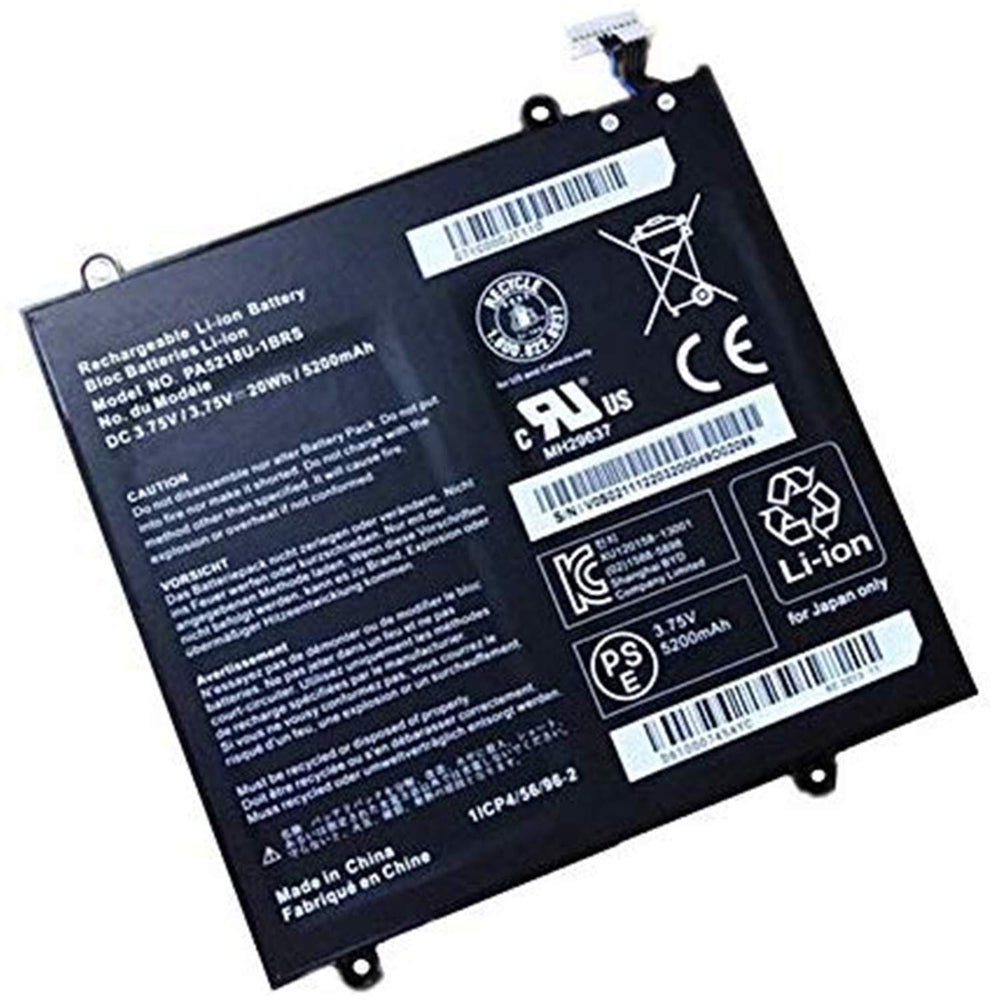 3.75V 20wh 5200mAh PA5218U-1BRS Toshiba A204 AT10-B Tablet Replacement Laptop Battery - JS Bazar