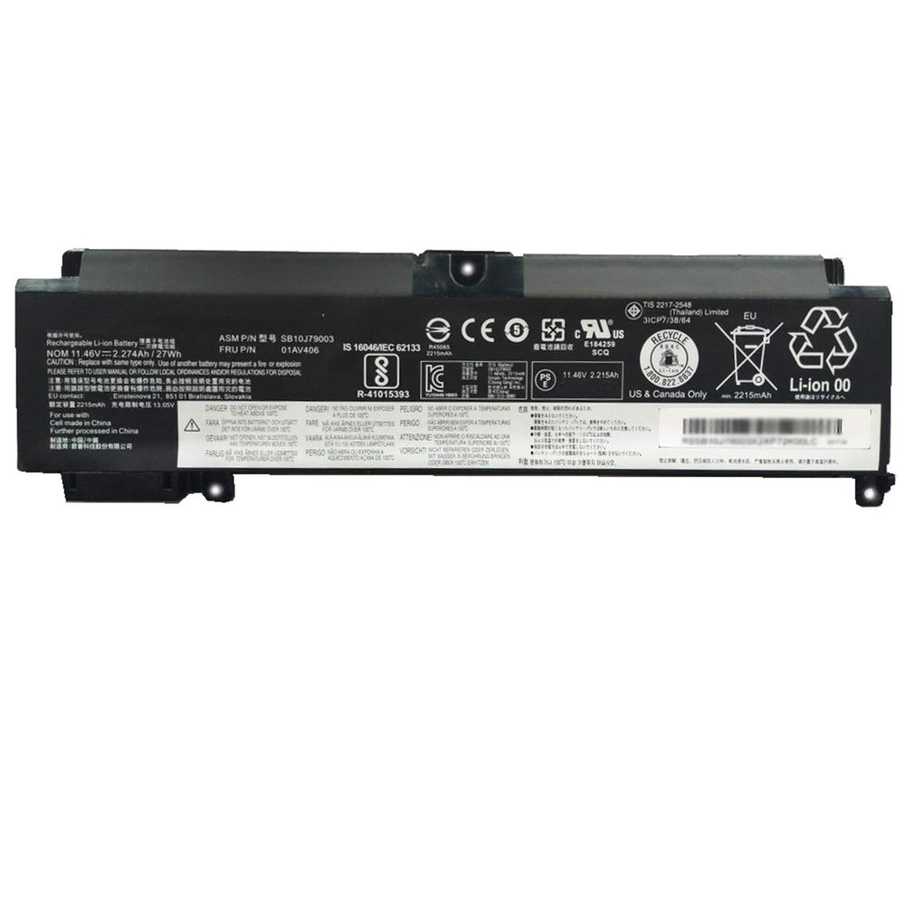 24Wh 00HW024 00HW025 Lenovo ThinkPad T460S T470S T480S 01AV405 01AV407 SB10J79004 Replacement Laptop Battery - JS Bazar