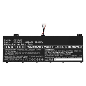 AP18L4N Replacement Acer TravelMate P6 TMP614-51-G2-50HC14, TMP614-51-G2-53BB Replacement Laptop Battery - JS Bazar